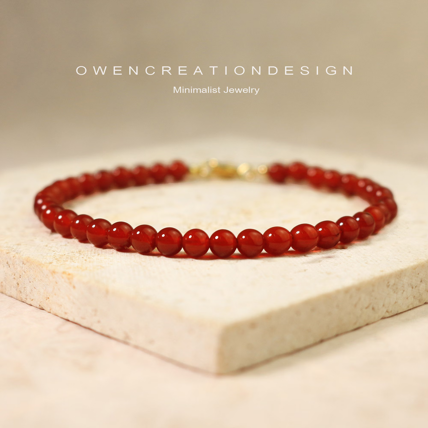 Minimalist Bracelet, Natural Carnelian Bracelet, Crystal Dainty Bracelet,  Gift