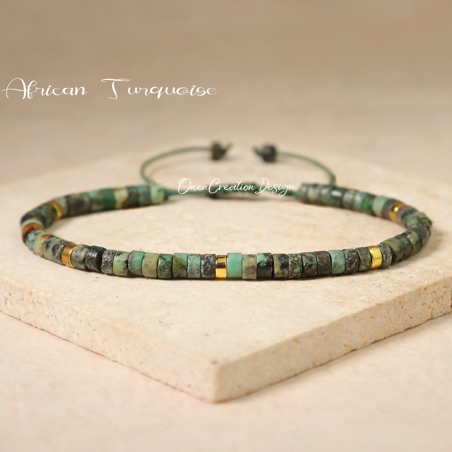 Minimalist Bracelet- African Turquoise Dainty Bracelet-Natural Stone Bracelet- Healing Crystal Yoga Bracelet Gift for Women