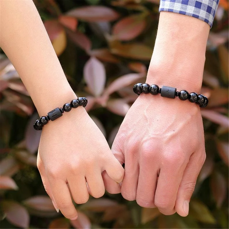 Rainbow Obsidian Bracelet-Natural Black Obsidian Stone  Crystal Bracelet- Gift