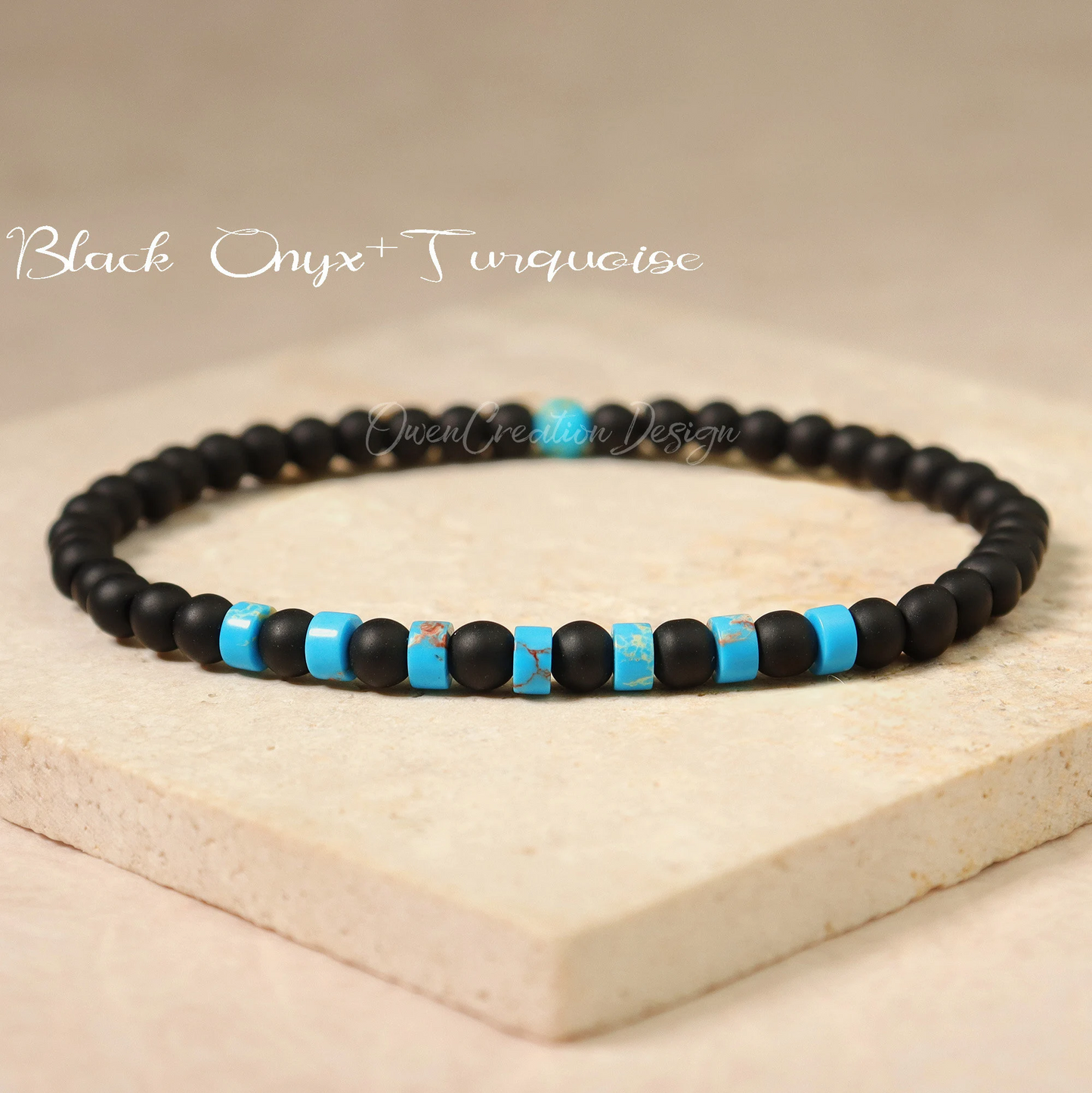 Black Onyx Bracelet-Natural Gemstone Grounding Bracelet- Healing Crystal Yoga Bracelet Gift for Women