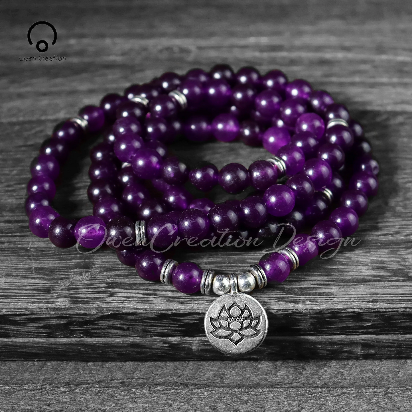 108 Beads Mala Prayer Bracelet- Amethyst Stone Bracelet Necklace-Gifts for Mom