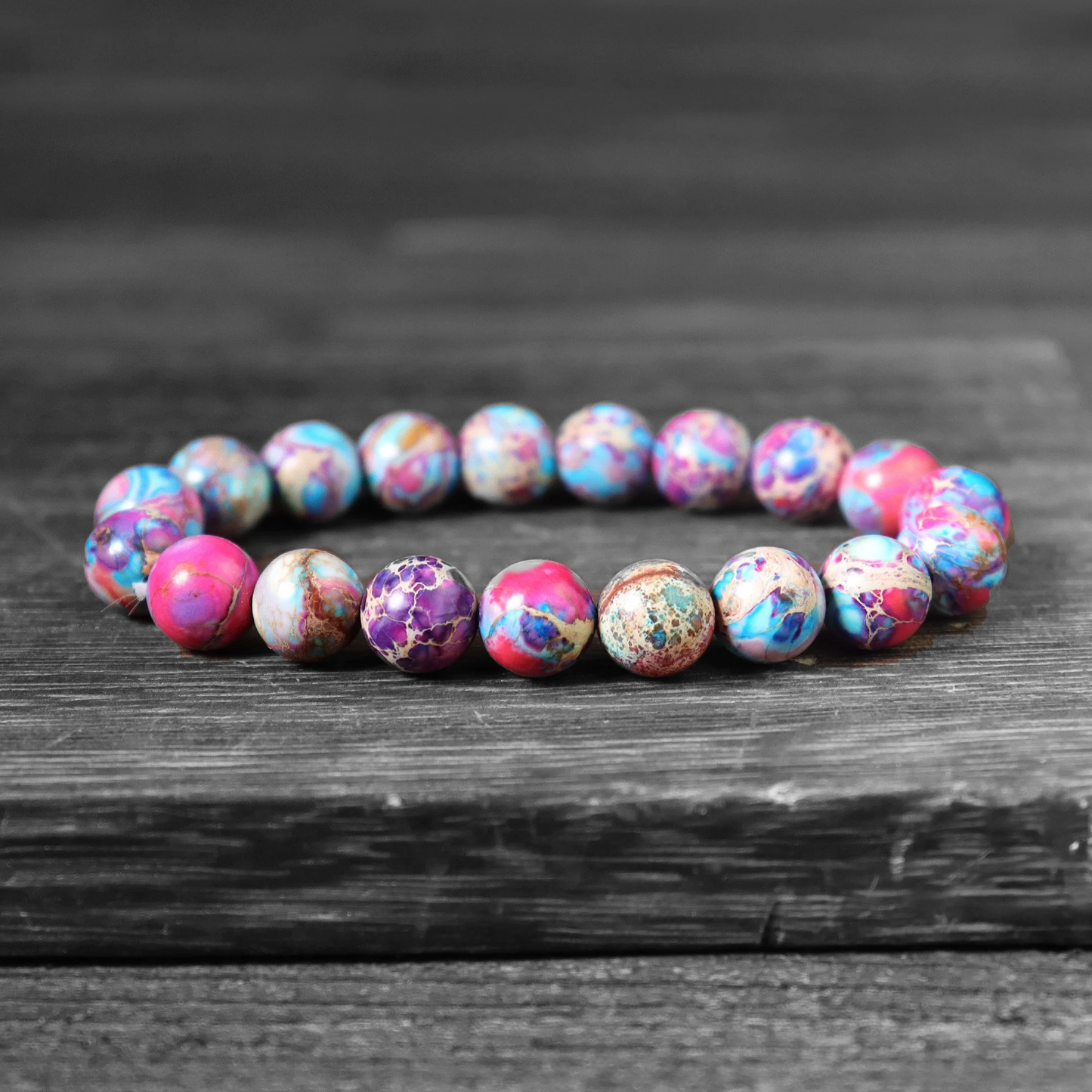 Galaxy Sea Sediment Jasper Bracelet-Natural Gemstone Stretch Bracelet-  Gift