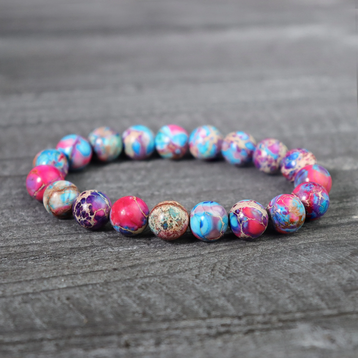 Galaxy Sea Sediment Jasper Bracelet-Natural Gemstone Stretch Bracelet-  Gift