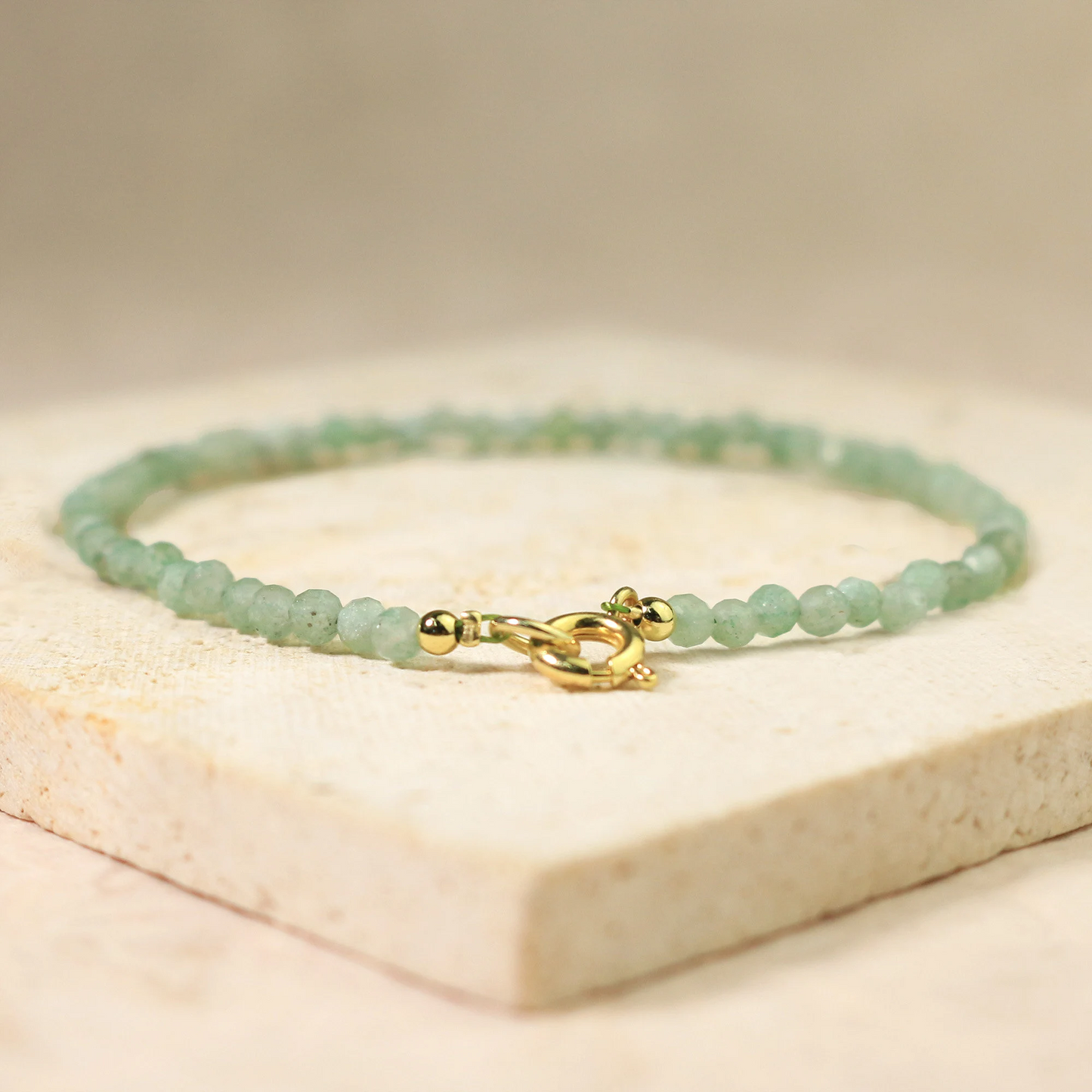 Minimalist Bracelet, Natural Aventurine Bracelet, Crystal Dainty Bracelet