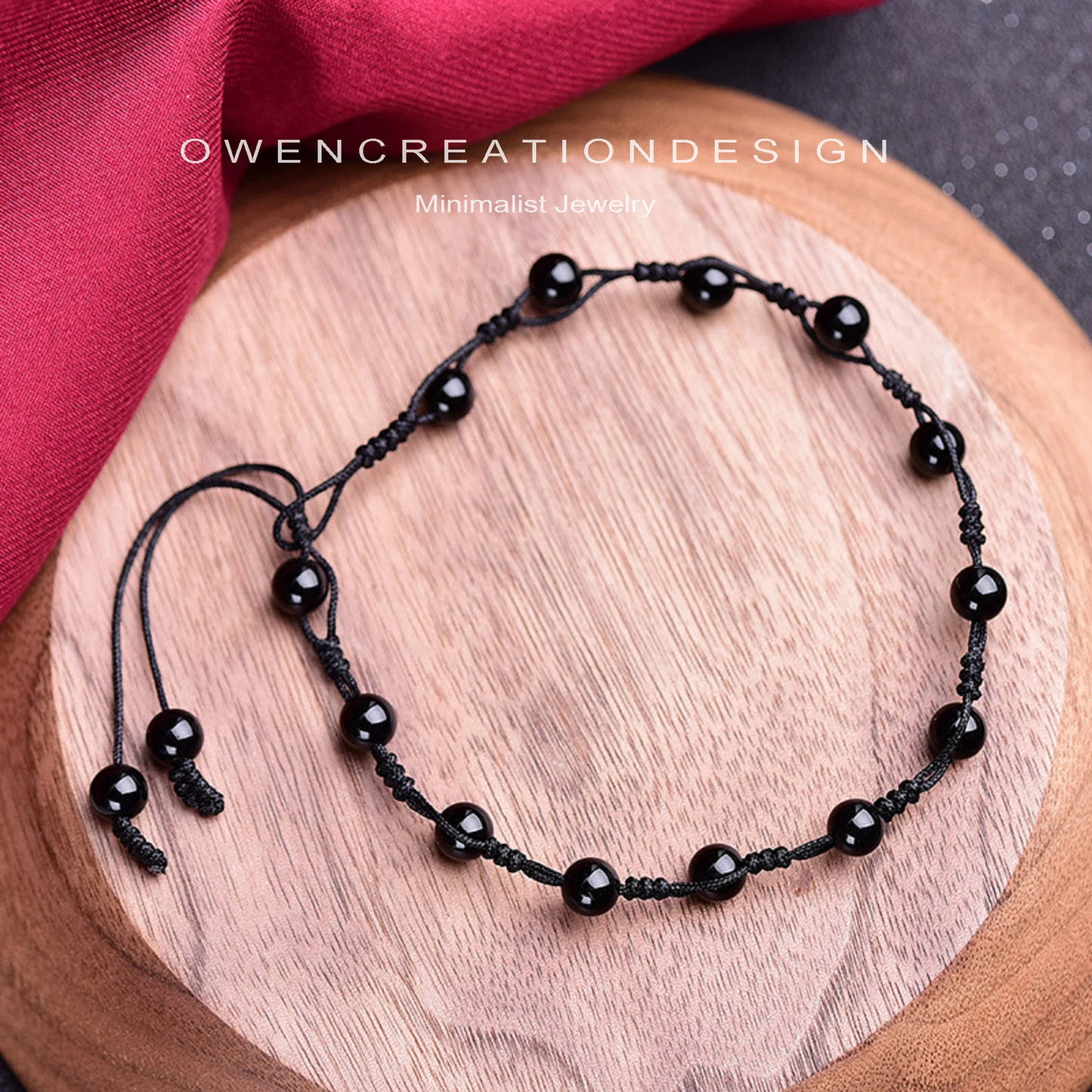 Black Obsidian Beaded Anklet- Natural Stone Anklet-Crystal Anklet-Healing Crystal Yoga Dainty Anklet Gift for Women