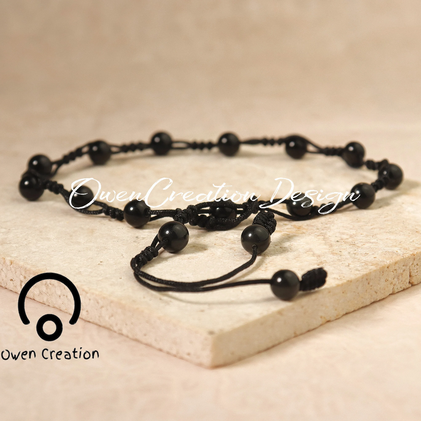 Black Obsidian Beaded Anklet- Natural Stone Anklet-Crystal Anklet-Healing Crystal Yoga Dainty Anklet Gift for Women