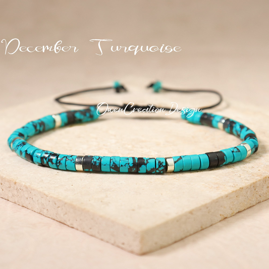 Turquoise Dainty Bracelet-Natural Stone Grounding Bracelet- Healing Crystal Yoga Bracelet Gift