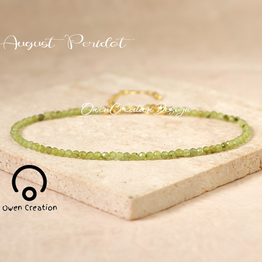 Minimalist Bracelet, Natural Peridot Bracelet, Healing Crystal Yoga Dainty Bracelet Gift for Women