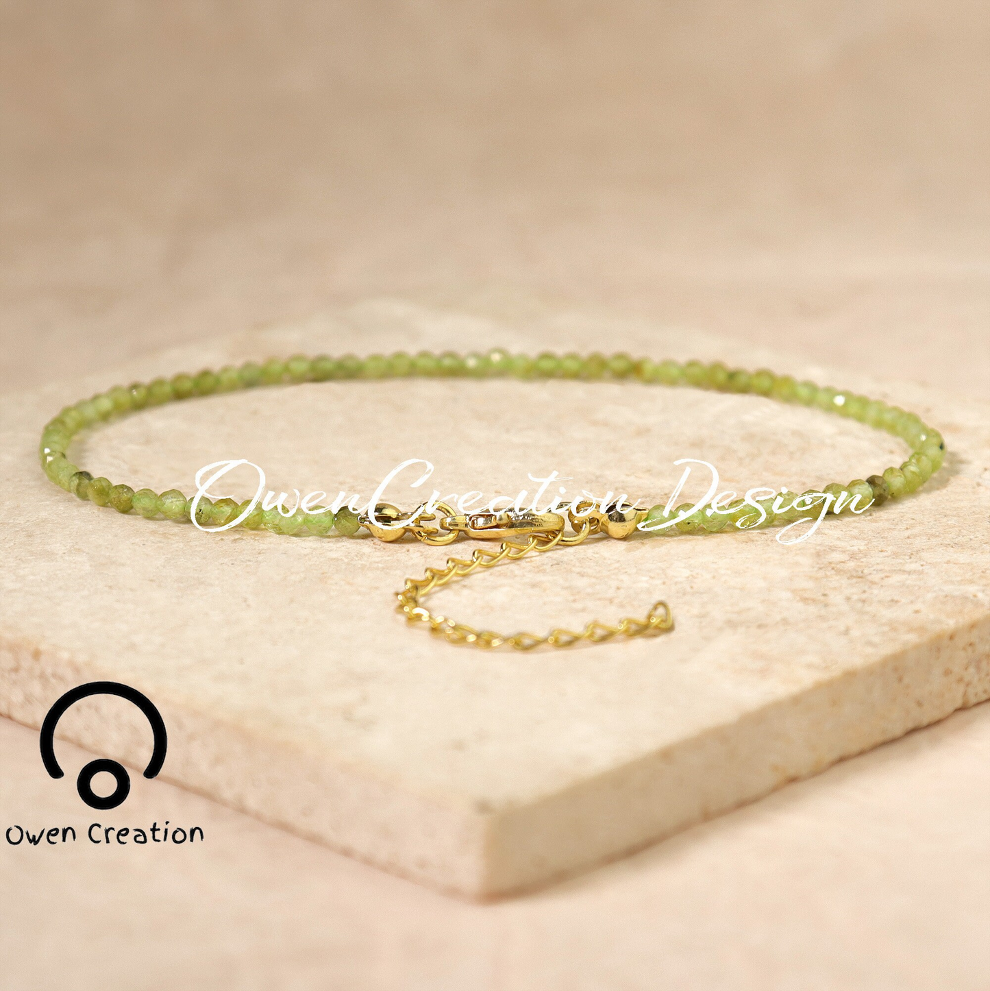 Minimalist Bracelet, Natural Peridot Bracelet, Healing Crystal Yoga Dainty Bracelet Gift for Women