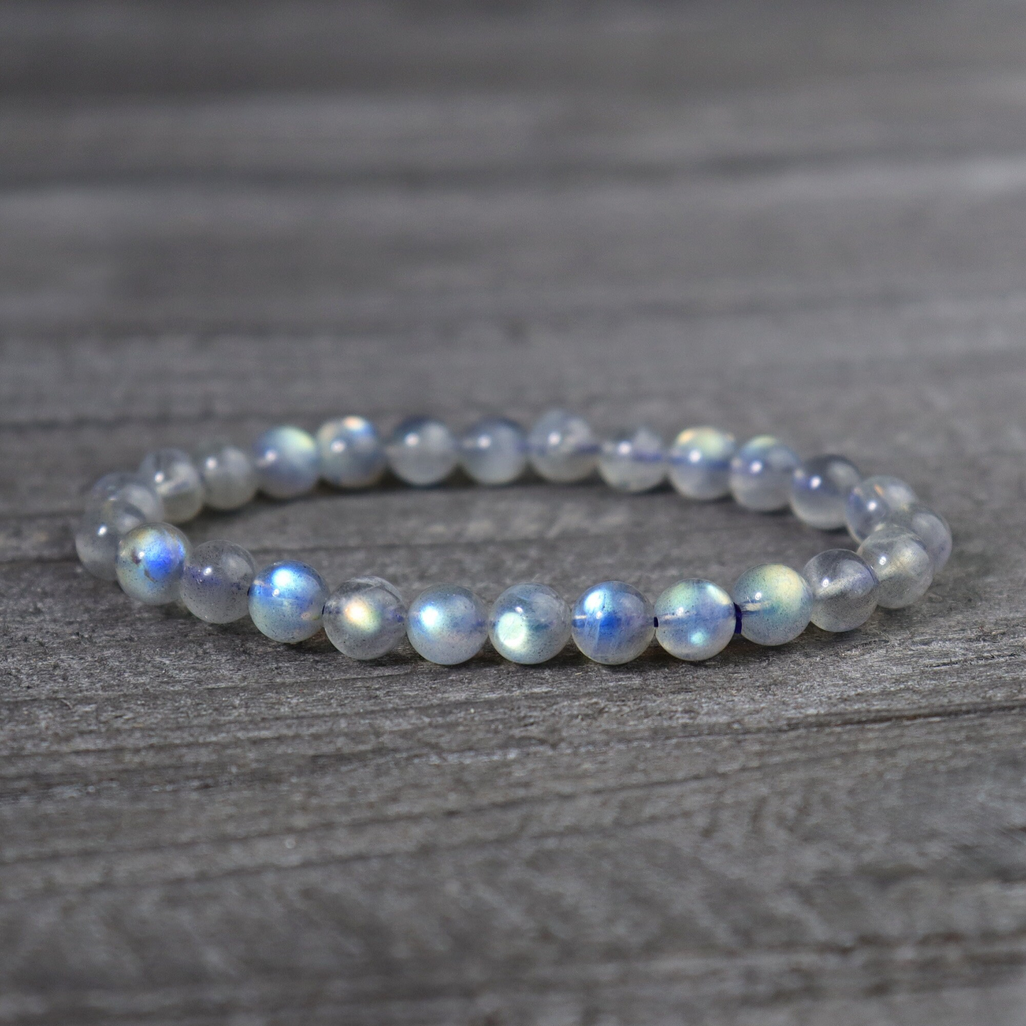 Labradorite Bracelet-Natural Blue Flash Gemstone Grounding Bracelet-Healing Balance Spiritual Protection Meditation Bracelet