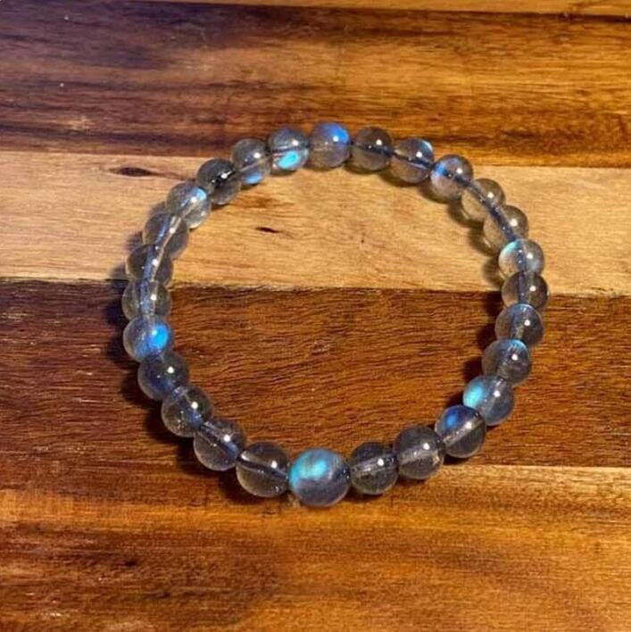 Labradorite Bracelet-Natural Blue Flash Gemstone Grounding Bracelet-Healing Balance Spiritual Protection Meditation Bracelet