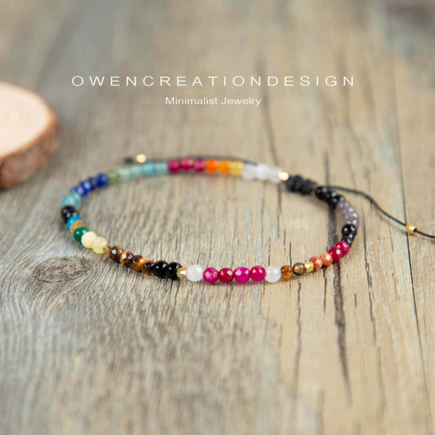 Minimalist Bracelet, Natural Stone Bracelet,  Healing Crystal Yoga Bracelet Gift for Women