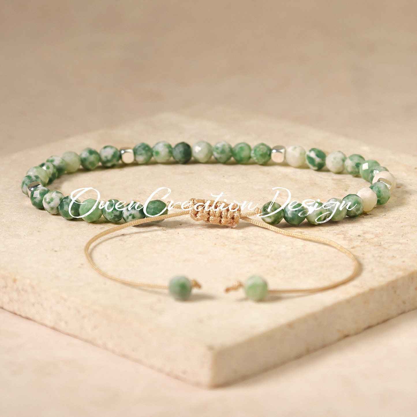 Natural Stone Bracelet- Tree Agate Dainty Yoga Bracelet- Healing Crystal Minimalist Bracelet Gift for Women