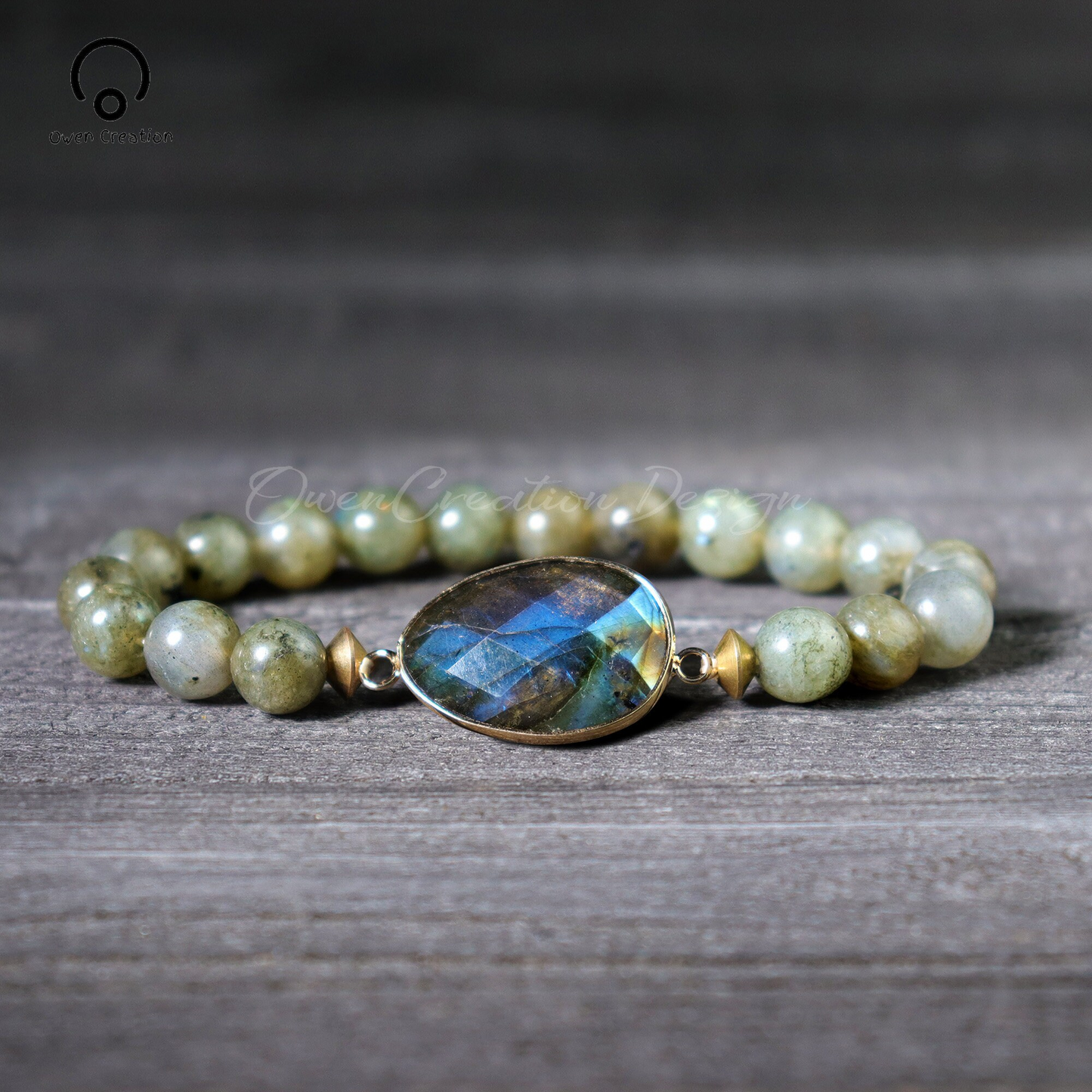 Labradorite Bracelet, Natural Labradorite Gemstone Bracelet- Helaing Crystal Stretch Bracelet Gift