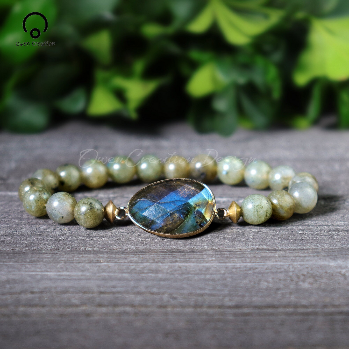 Labradorite Bracelet, Natural Labradorite Gemstone Bracelet- Helaing Crystal Stretch Bracelet Gift