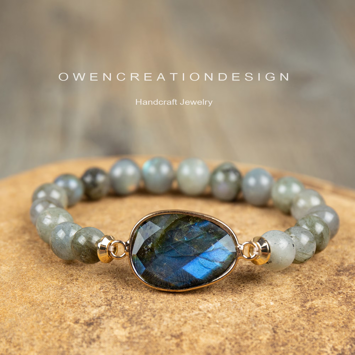 Labradorite Bracelet, Natural Labradorite Gemstone Bracelet- Helaing Crystal Stretch Bracelet Gift