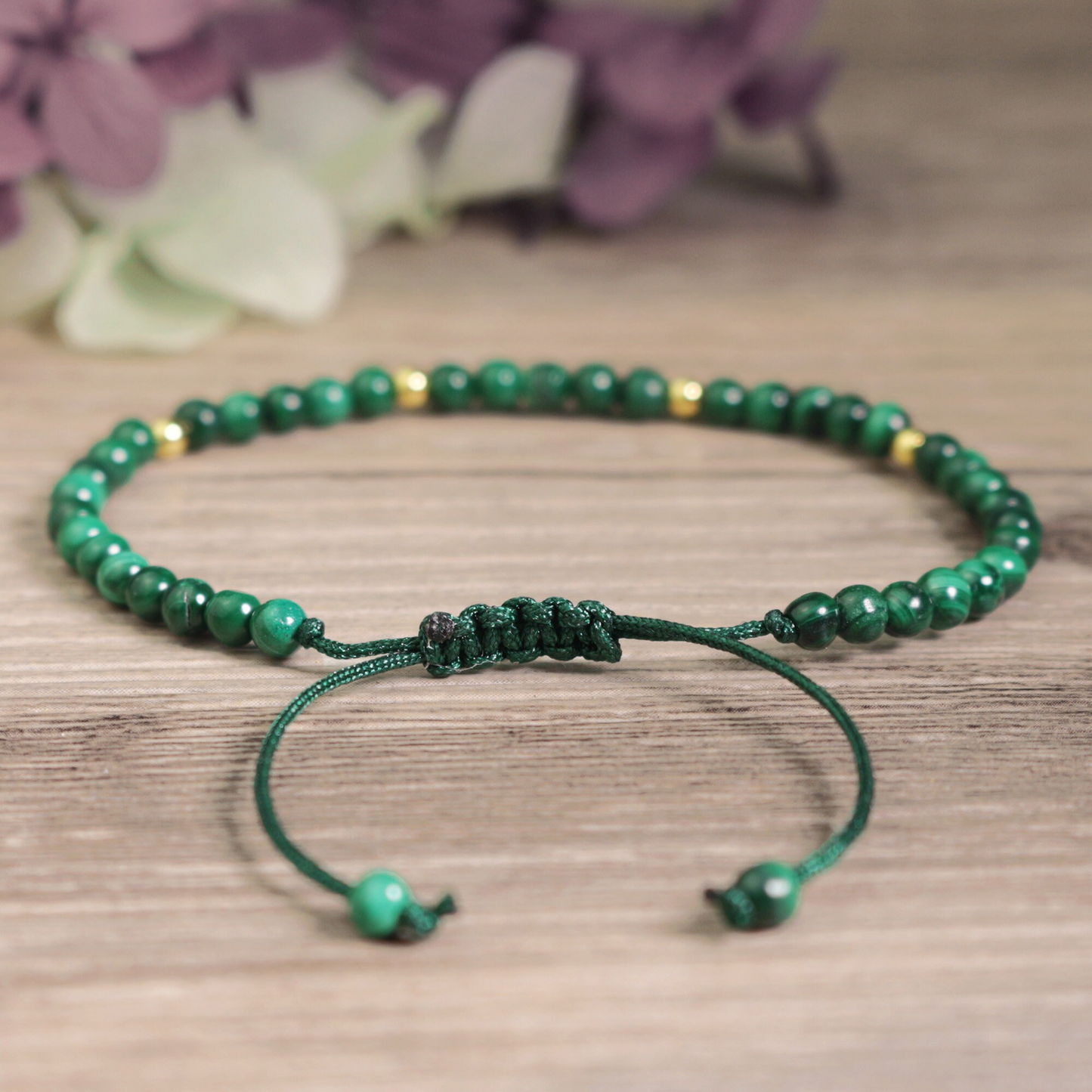 Malachite Stone Dainty Bracelet - Natural Gemstone Bracelet -Healing Crystal Yoga Dainty Bracelet Gift for Women