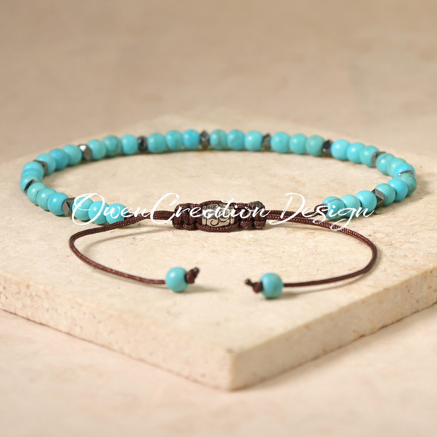 Minimalist Bracelet-Turquoise Dainty Bracelet-Natural Stone Grounding Bracelet-Healing Crystal Yoga Bracelet Gift for Women