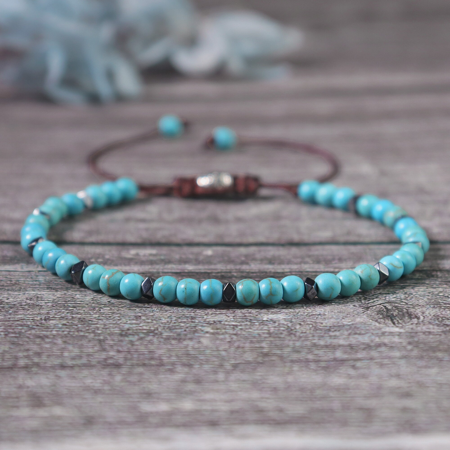 Minimalist Bracelet-Turquoise Dainty Bracelet-Natural Stone Grounding Bracelet-Healing Crystal Yoga Bracelet Gift for Women