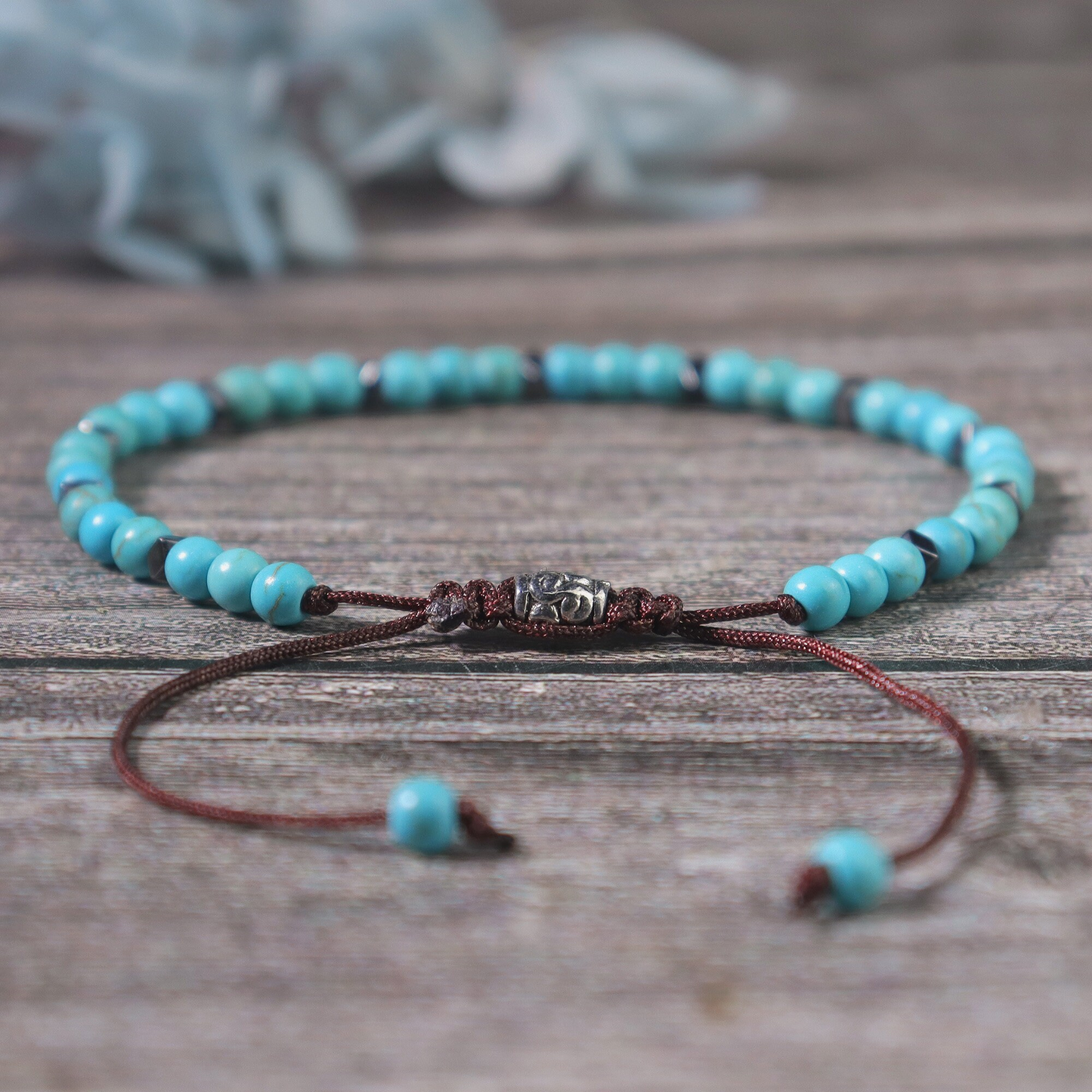 Minimalist Bracelet-Turquoise Dainty Bracelet-Natural Stone Grounding Bracelet-Healing Crystal Yoga Bracelet Gift for Women