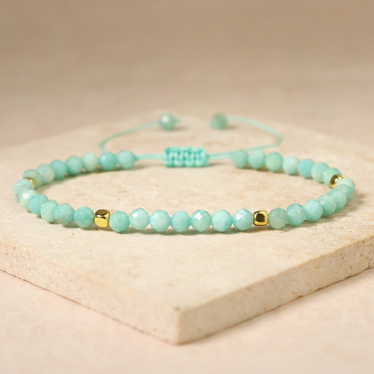 Minimalist Amazonite Bracelet-Natural Gemstone Bracelet-Healing Crystal Yoga Dainty Bracelet