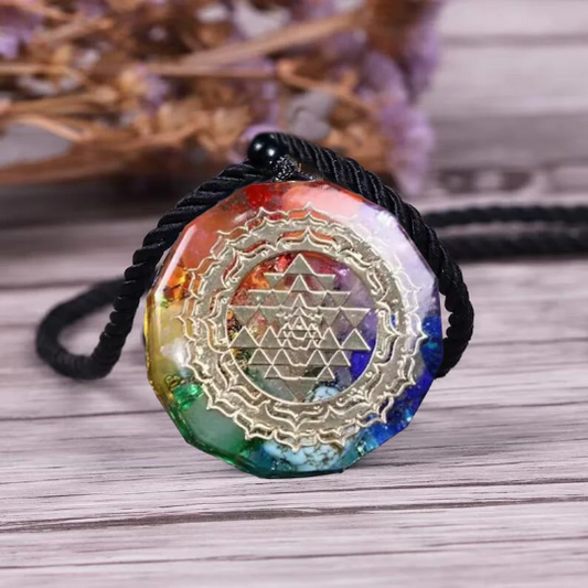 Orgonite Pendant Necklace-7 Chakra Orgonite Necklace Lucky Pendant Necklace