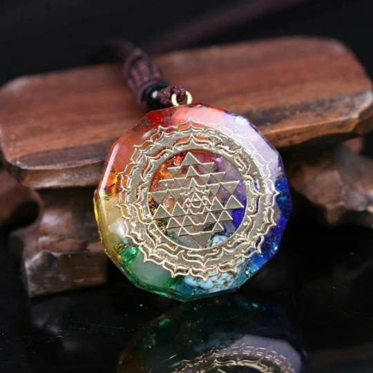 Orgonite Pendant Necklace-7 Chakra Orgonite Necklace Lucky Pendant Necklace