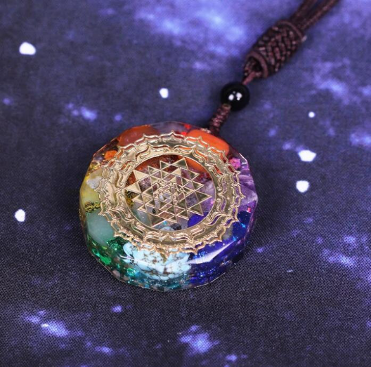 Orgonite Pendant Necklace-7 Chakra Orgonite Necklace Lucky Pendant Necklace