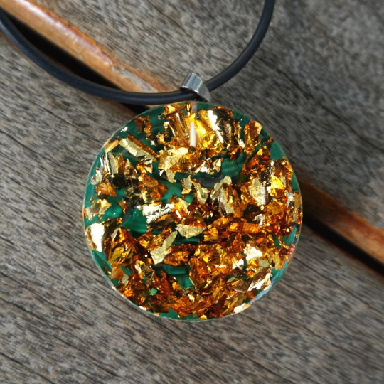 Natural Malachite Stone Orgonite Necklace-Tree of Life Crystal Orgone Pendant Necklace