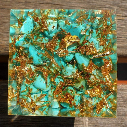 Crystal Pyramid-Turquoise Reiki Meditation Orgonite-Home Decor Tiger's Eye Orgone Pyramid