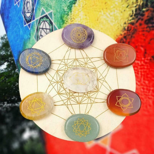 7 Chakra Stones Set-Seven Chakra Tumbled Stones-Crystal Meditation Ornament Set