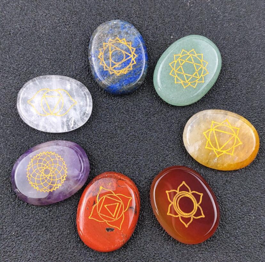 7 Chakra Stones Set-Seven Chakra Tumbled Stones-Crystal Meditation Ornament Set