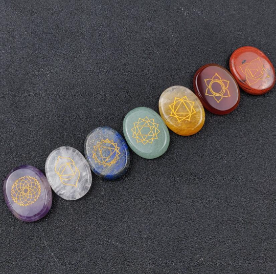 7 Chakra Stones Set-Seven Chakra Tumbled Stones-Crystal Meditation Ornament Set