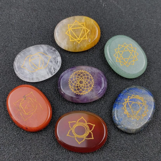 7 Chakra Stones Set-Seven Chakra Tumbled Stones-Crystal Meditation Ornament Set