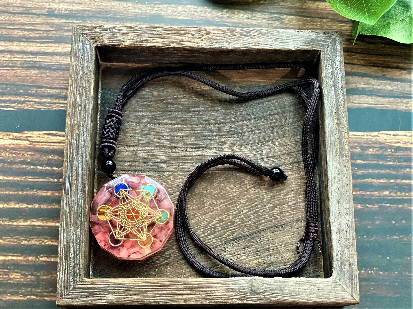 Orgone Crystal  Necklace, Amethyst/ Rose Quartz/ Turquoise Pendant Necklace, Chakra Necklace EMF Protection