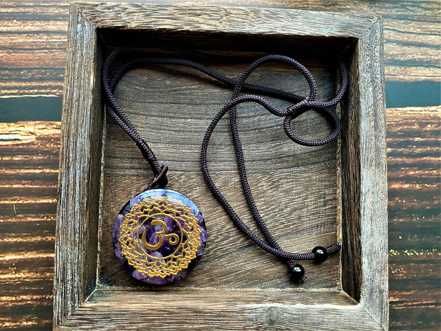 Orgone Crystal  Necklace, Amethyst/ Rose Quartz/ Turquoise Pendant Necklace, Chakra Necklace EMF Protection