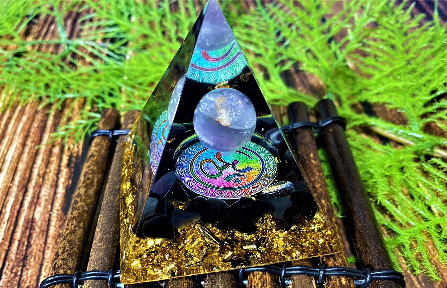 Orgone Pyramid- Natural Amethyst- Meditating Rune- Reiki Healing Crystal- Meditation stone- Energy Generator- EMF Protection- Home Decor