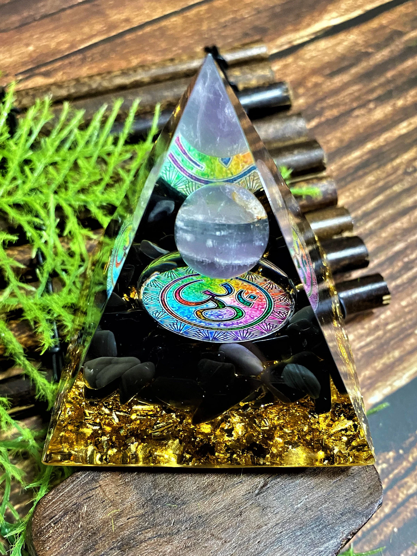 Orgone Pyramid- Natural Amethyst- Meditating Rune- Reiki Healing Crystal- Meditation stone- Energy Generator- EMF Protection- Home Decor