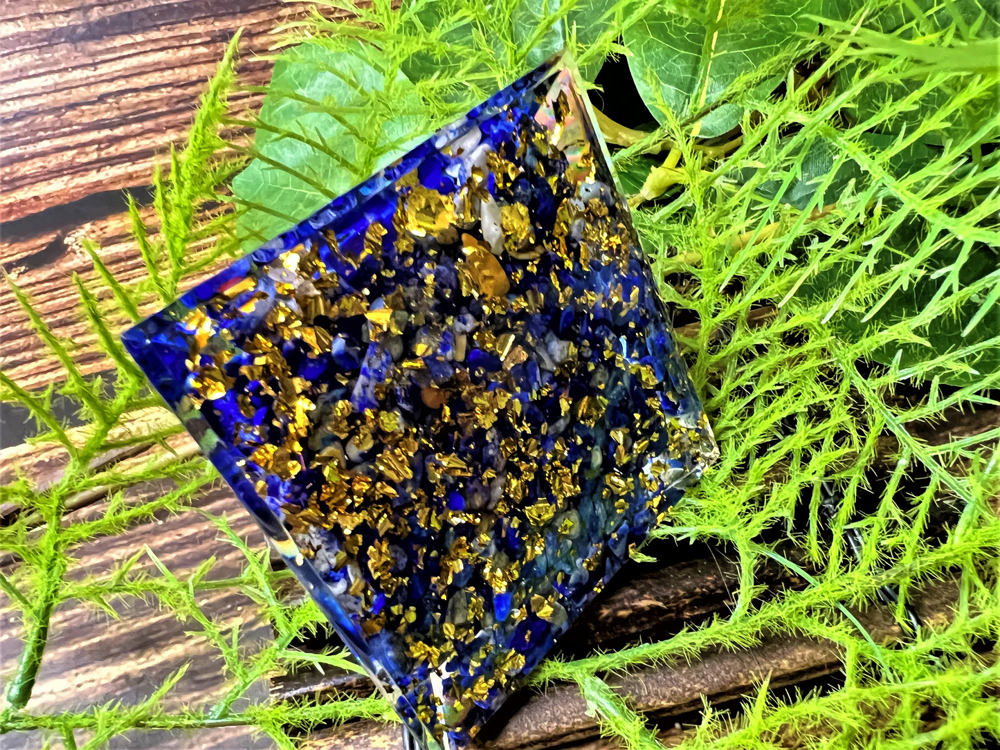 Orgone Pyramid lapis lazuli Ball, Chakra Meditating Rune- Reiki Healing Crystal- Energy Generator- EMF Protection- Home Decor