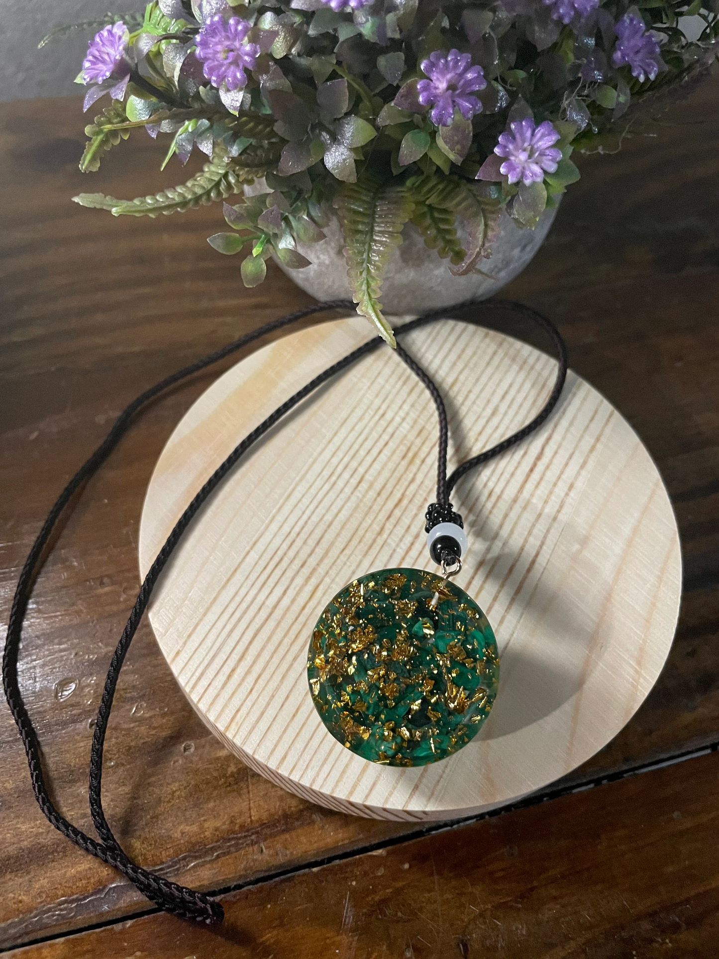 Natural Malachite Stone Orgonite Necklace-Tree of Life Crystal Orgone Pendant Necklace- Spiritual EMF Protection Chakra Healing Orgone Gift