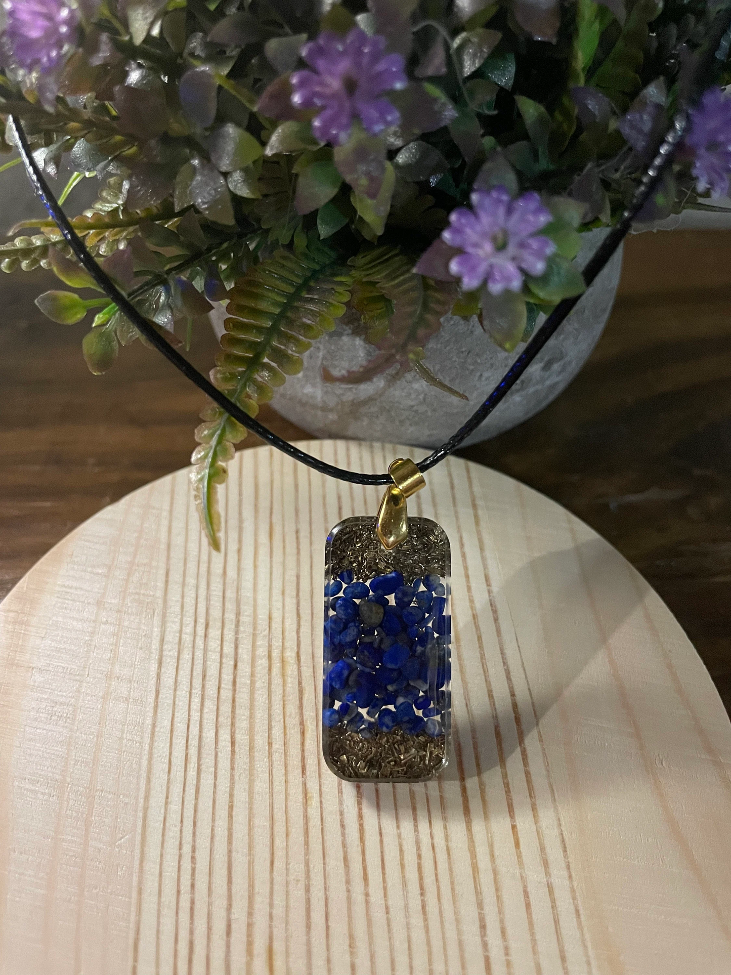 Orgone Orgonite Pendant Gold Labradorite necklace-Sacred Geometry Pendant-EMF Protection